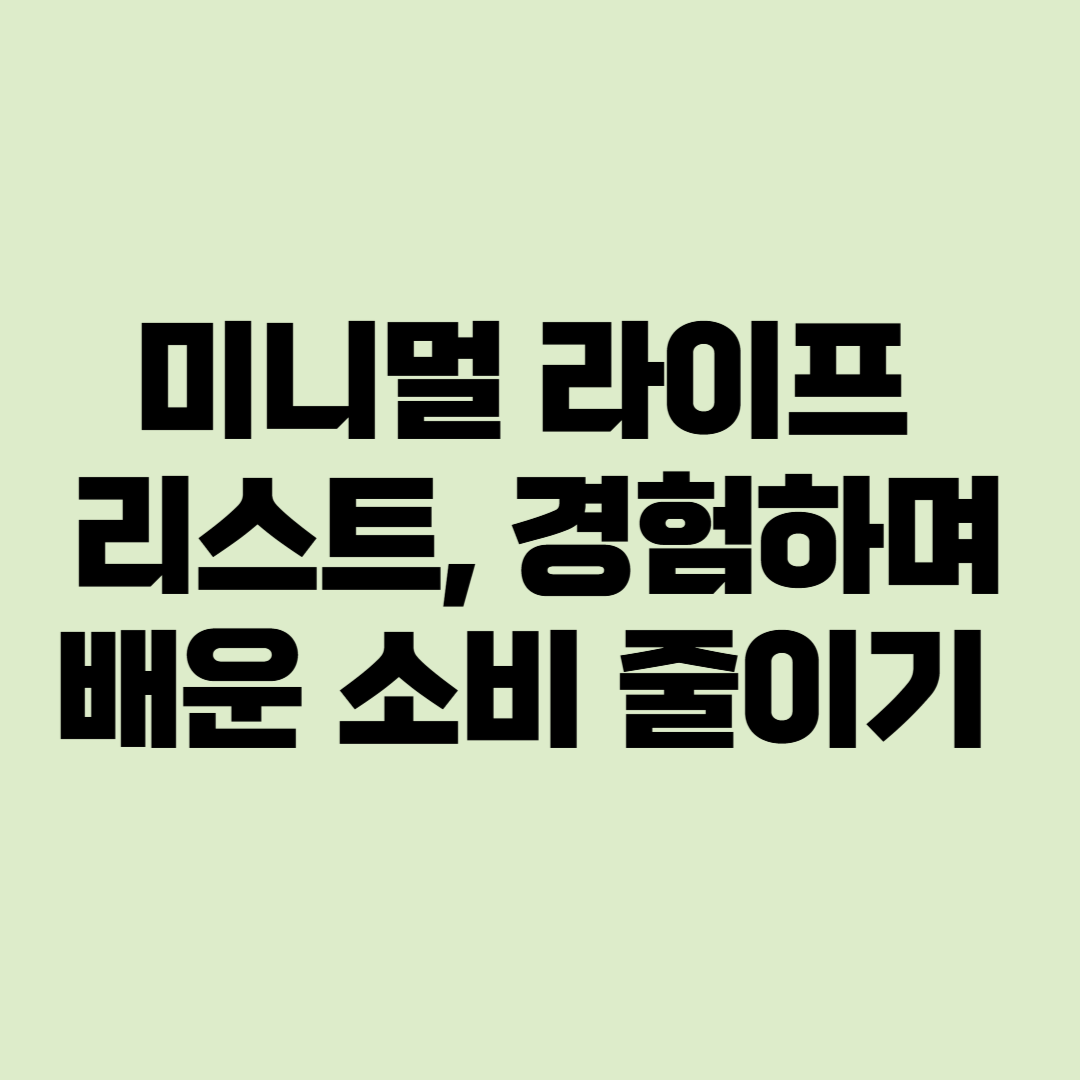 미니멀 라이프 리스트